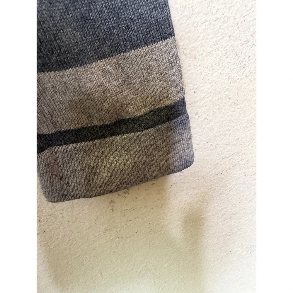 Banana Republic Silk Cashmere Sweater Mens Large Grey Striped Good Crewneck Luxe